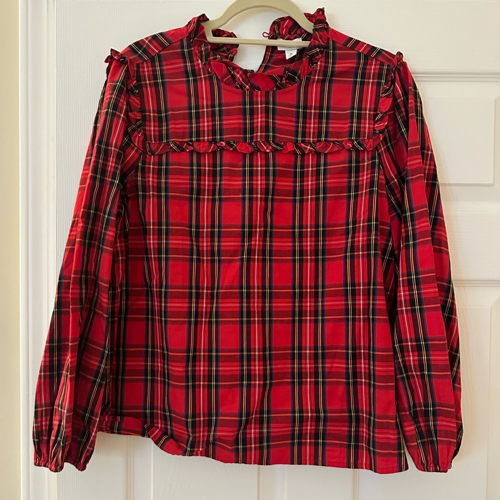 JCrew plaid blouse